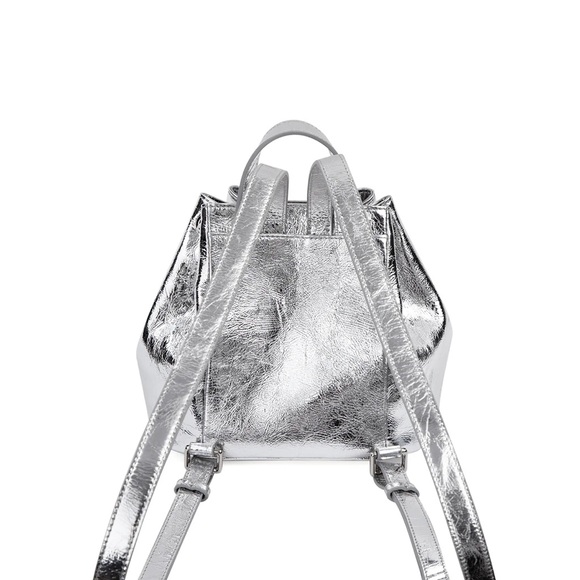 Brandon Blackwood Midori Bag- Cracked Metallic Silver Leather - Picture 7 of 8